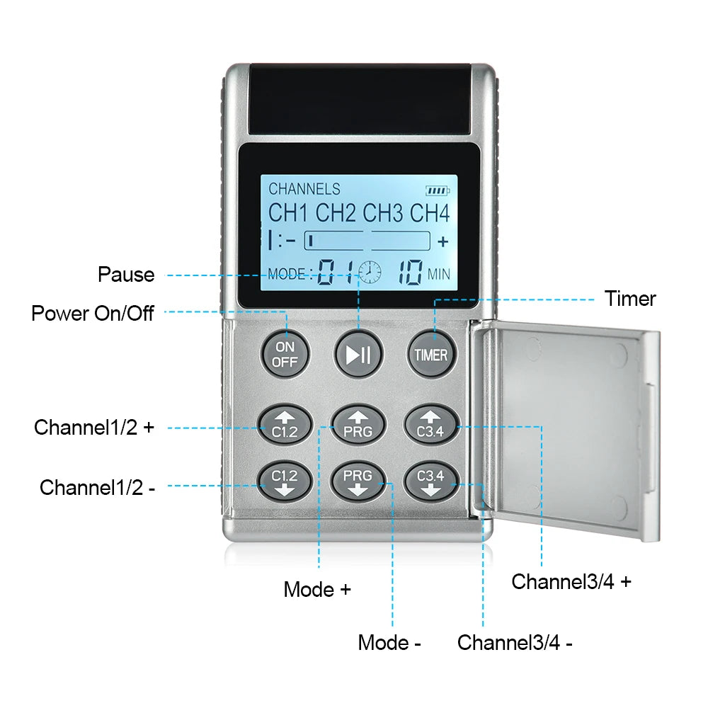 15 Modes Tens Muscle Stimulator Electric Acupuncture Body Massage Digital Therapy EMS Tens Unit Machine Back Electrostimulator Peaceful Pleasures Health and Wellness