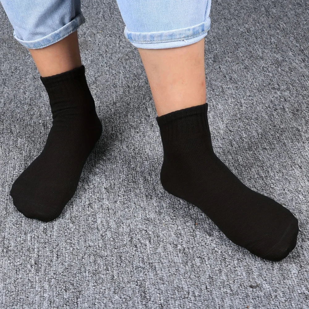 10 Pairs of Men's Mid-Calf Socks Cotton Socks for All Seasons, Solid Color and Versatile Peaceful Pleasures Health and Wellness