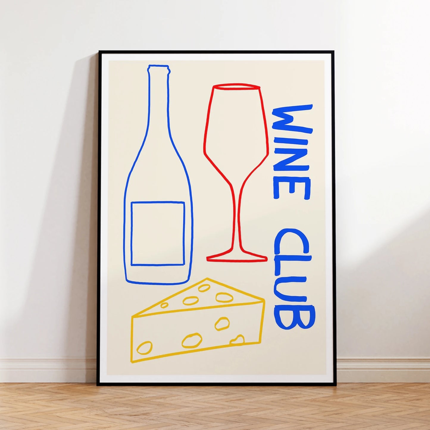 Modern Minimalist Wine Club Canvas Wall Art Print | Home Decor