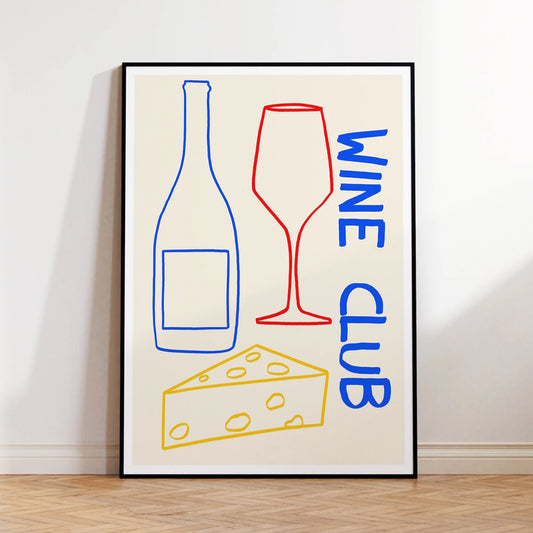 Modern Minimalist Wine Club Canvas Wall Art Print | Home Decor Canvas Wall Art Peaceful Pleasures Health and Wellness G4347 21x30cm Unframed