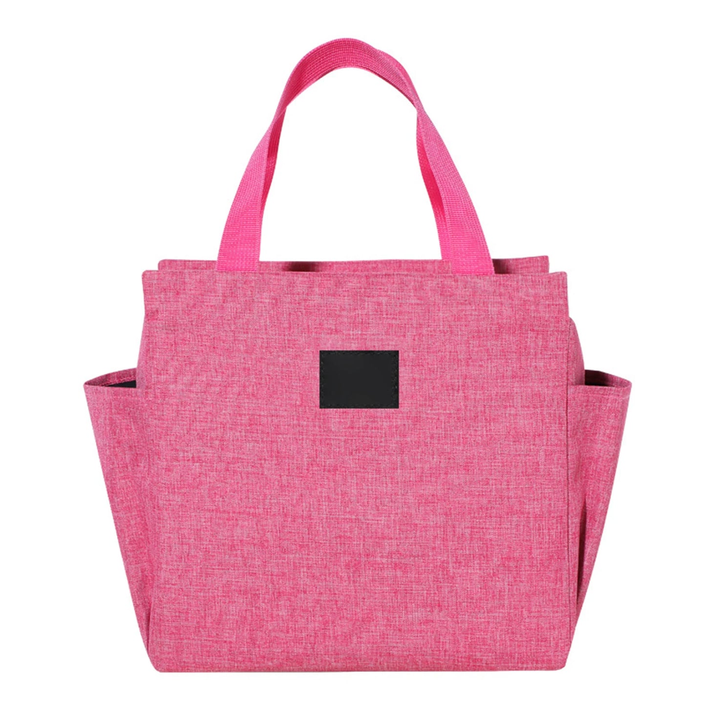 Portable Portable Insulated Bento Bag Large Capacity Lunch Bag with 2 Side Pockets for Office School Daily Use Peaceful Pleasures Health and Wellness Rose red