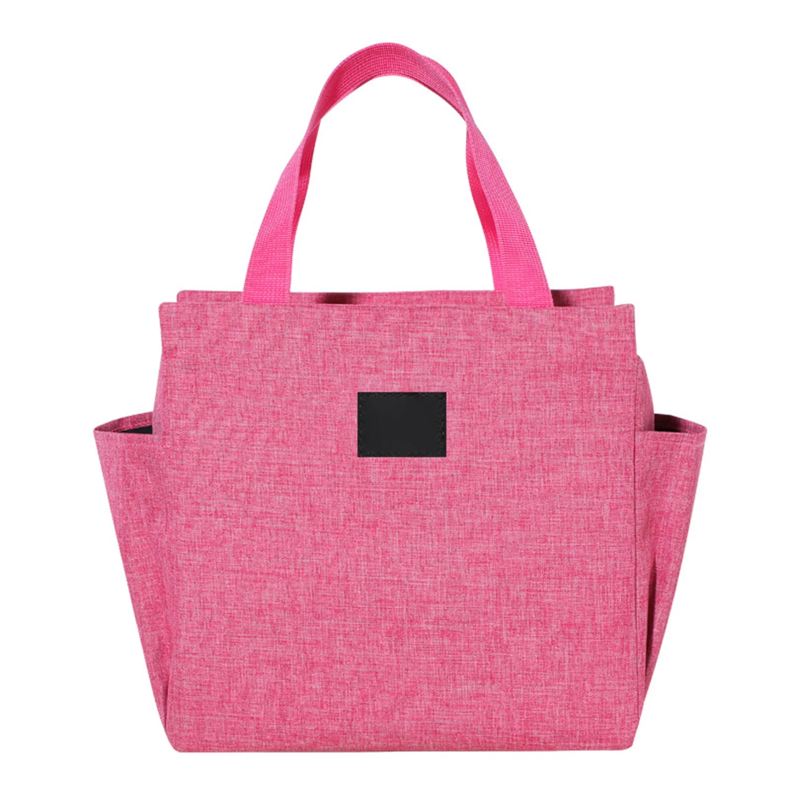 Portable Portable Insulated Bento Bag Large Capacity Lunch Bag with 2 Side Pockets for Office School Daily Use Peaceful Pleasures Health and Wellness Rose red