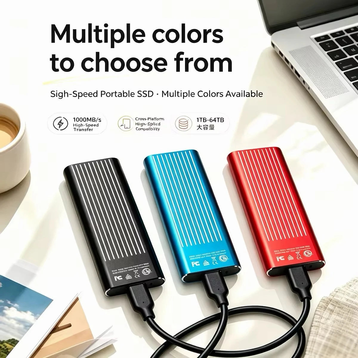 Portable External Hard Drive 2TB 4TB 16TB USB 3.1 Type-C