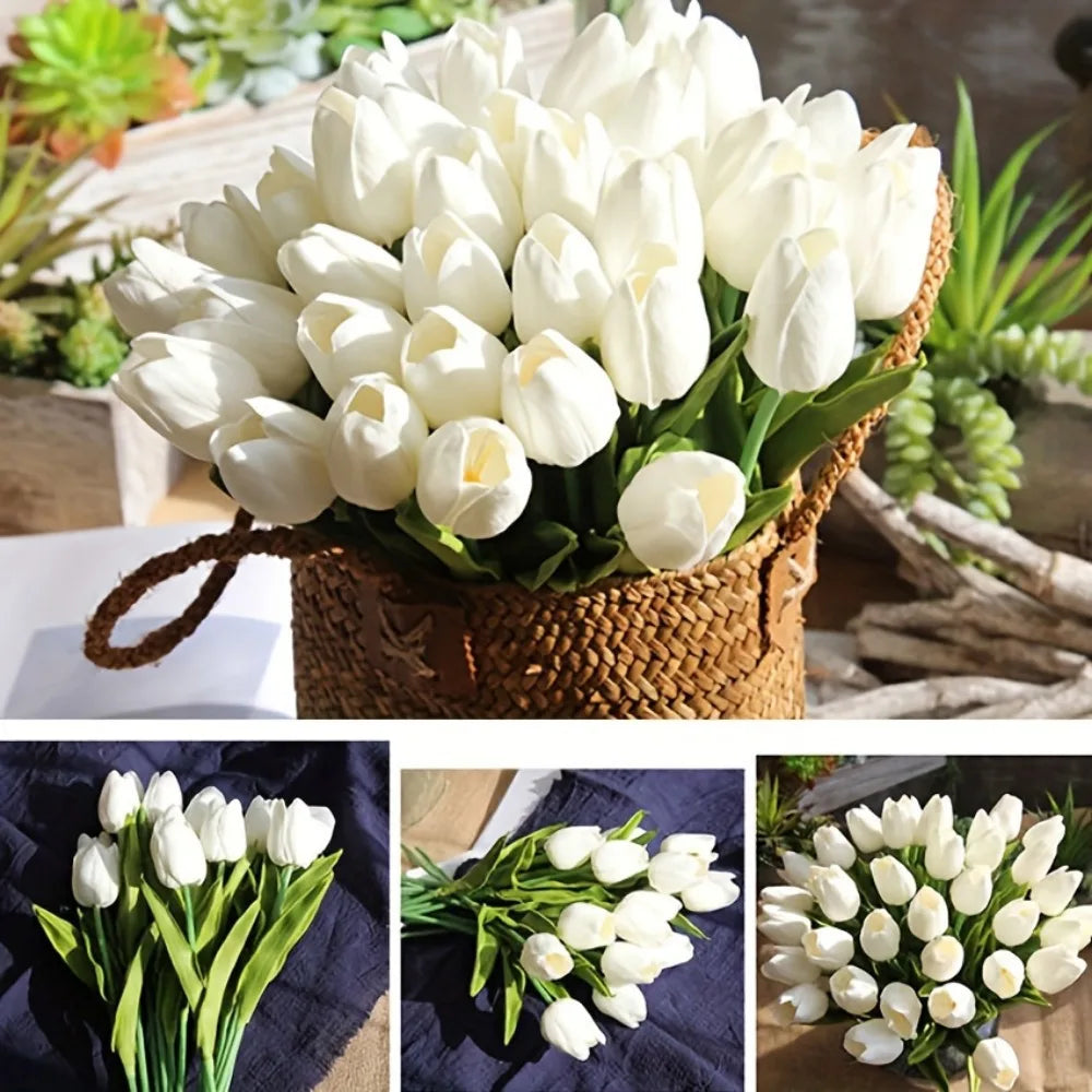 10-Pack Real Touch Artificial Tulips – Wedding & Home Décor