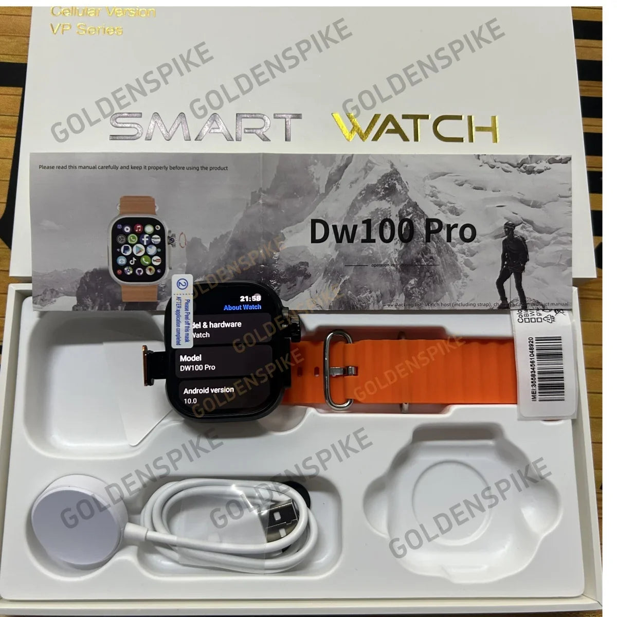 GOLDENSPIKE DW100 Pro 4G Android Smartwatch | 2.29" AMOLED GPS
