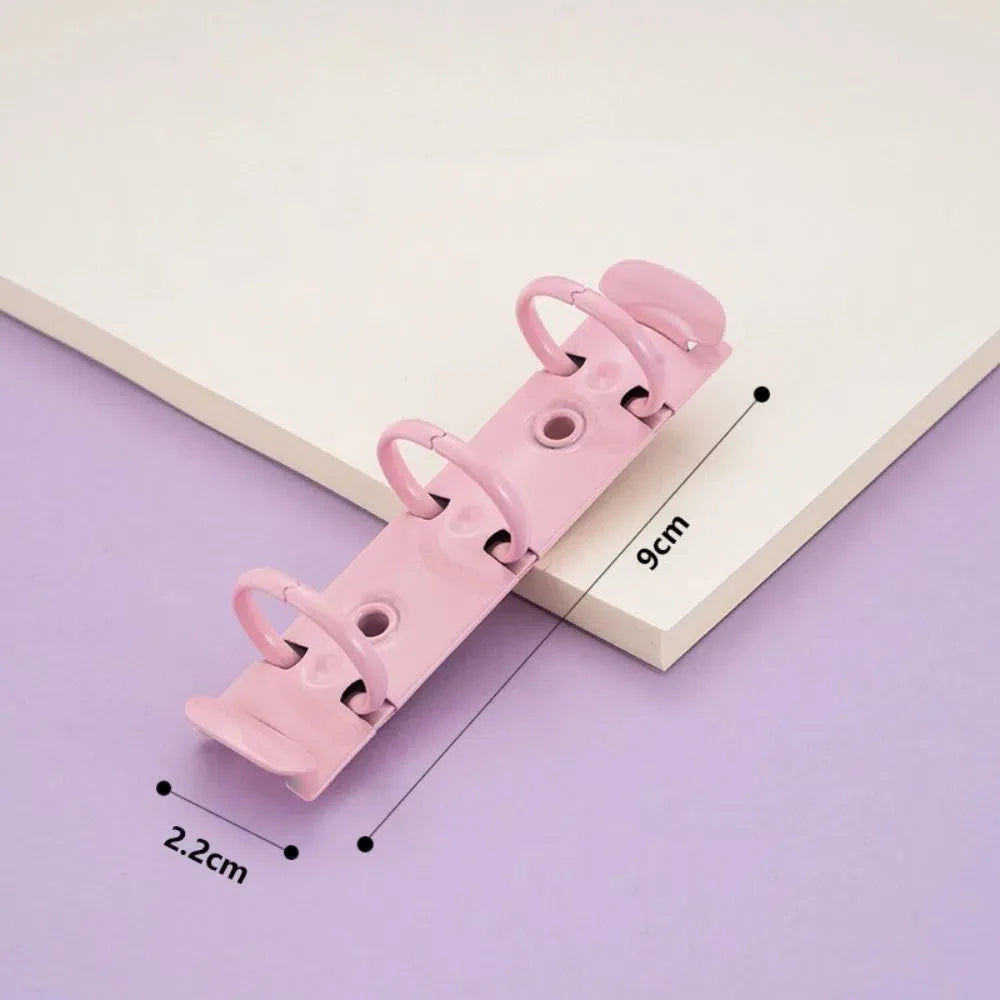 Colorful Detachable Metal Spiral Rings Binder Clip High Quality Diary A8 Paper Binder Clips DIY Album Loose Leaf Ring Office Peaceful Pleasures Health and Wellness Pink-1PC