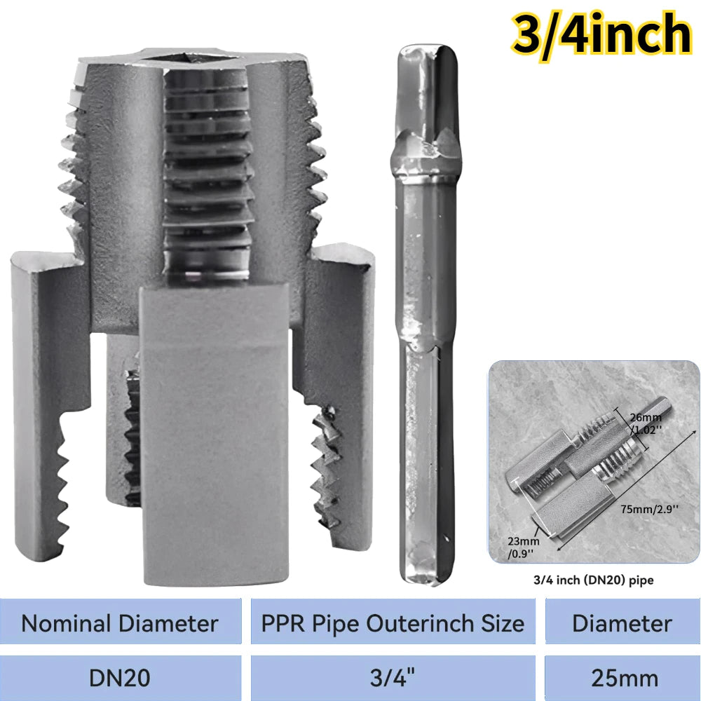 PPR/PVC Water Pipe Threader 20MM/25MM Tapping Tool Internal Thread External Thread Integrated Die Water Pipe Wire Opener Peaceful Pleasures Health and Wellness 25mm