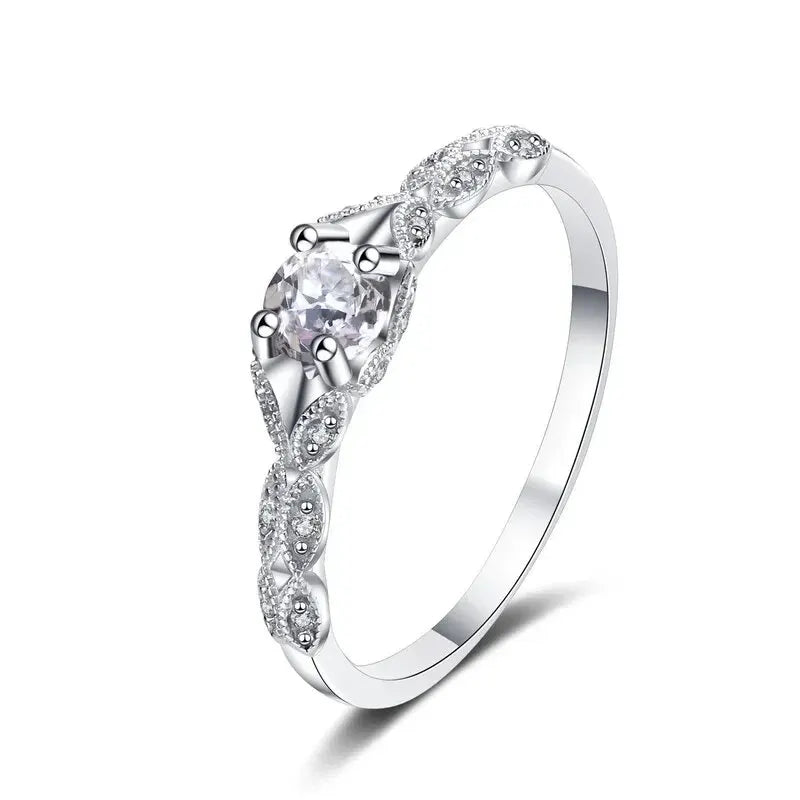 Amethyst Zirconia Silver-Plated Women's Ring | Fashion Jewellery
