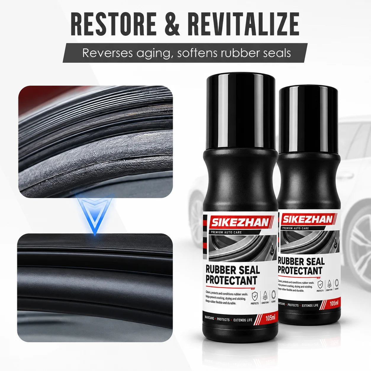 Car Rubber Seal Protectant, Windows & Weatherstrips, Restores Conditions Seals, Prevents Cracking, UV Protection Peaceful Pleasures Health and Wellness