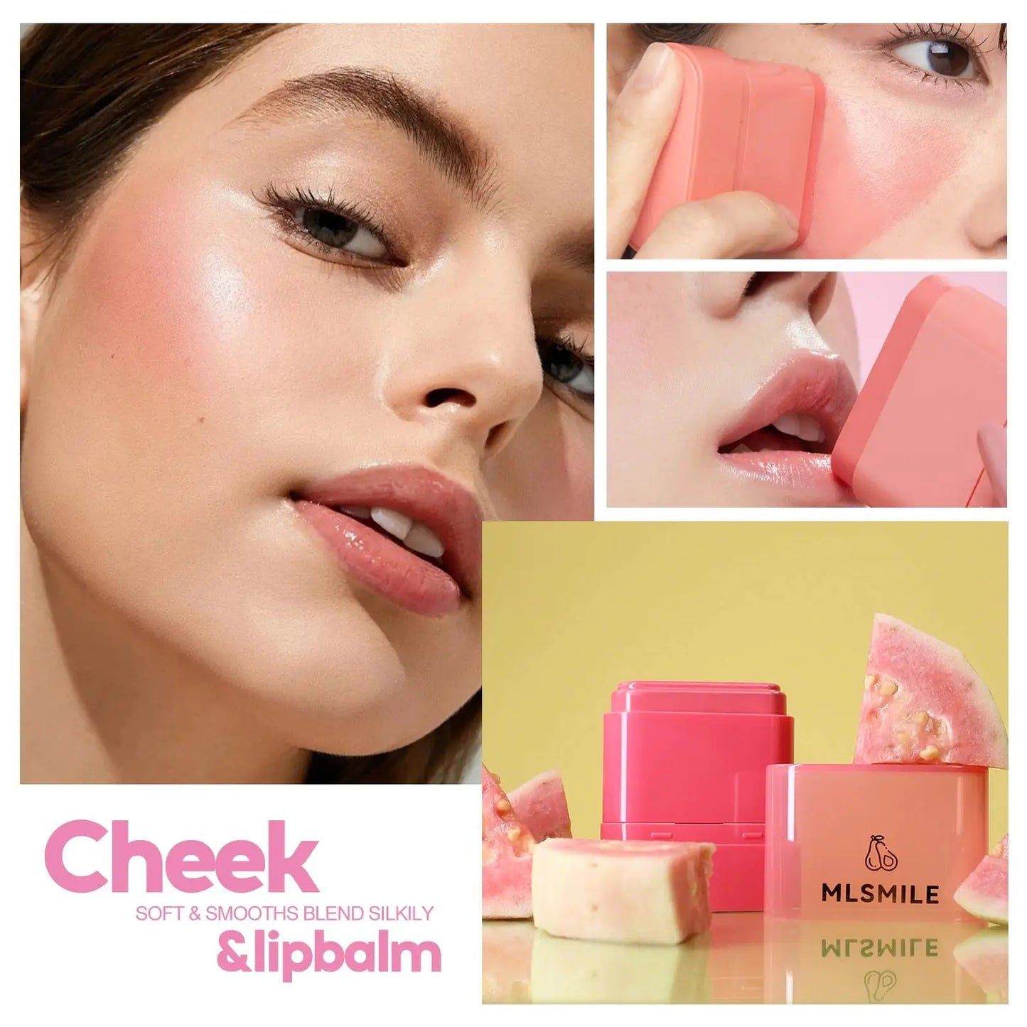 MLSMILE 2-in-1 Cream Blush Stick – Lip, Cheek & Highlight