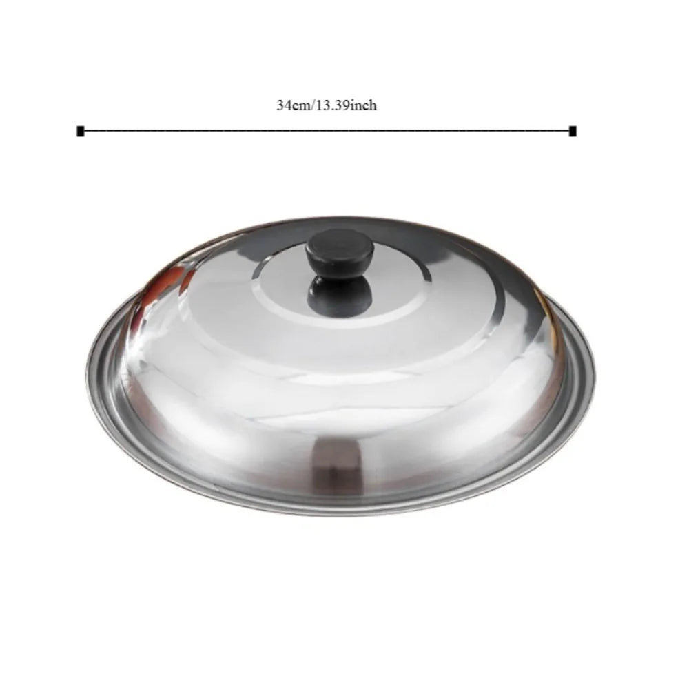 28/32/36/40cm Stainless Steel Pot Cover Universal Cookware Parts Round Pot Lids Cover with Knob Frying Pan Cover Household Peaceful Pleasures Health and Wellness 34cm