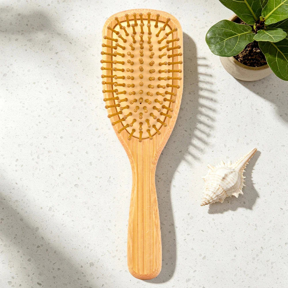 Mini Bamboo Air Cushion Hairbrush – Scalp Massage & Detangle