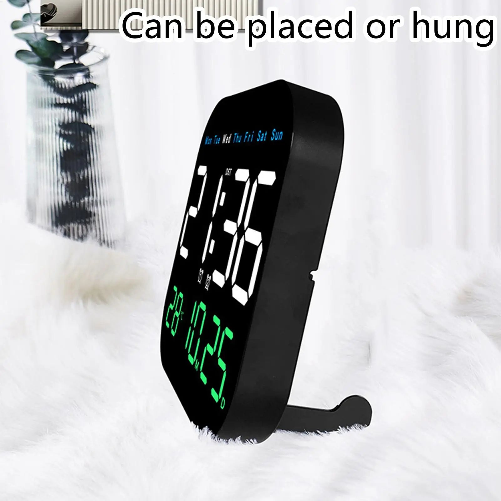 Large Digital Wall Clock LED Remote Control Square Alarm With Temperature And Humidity Auto Dimming Clock For Home Bedroom Peaceful Pleasures Health and Wellness