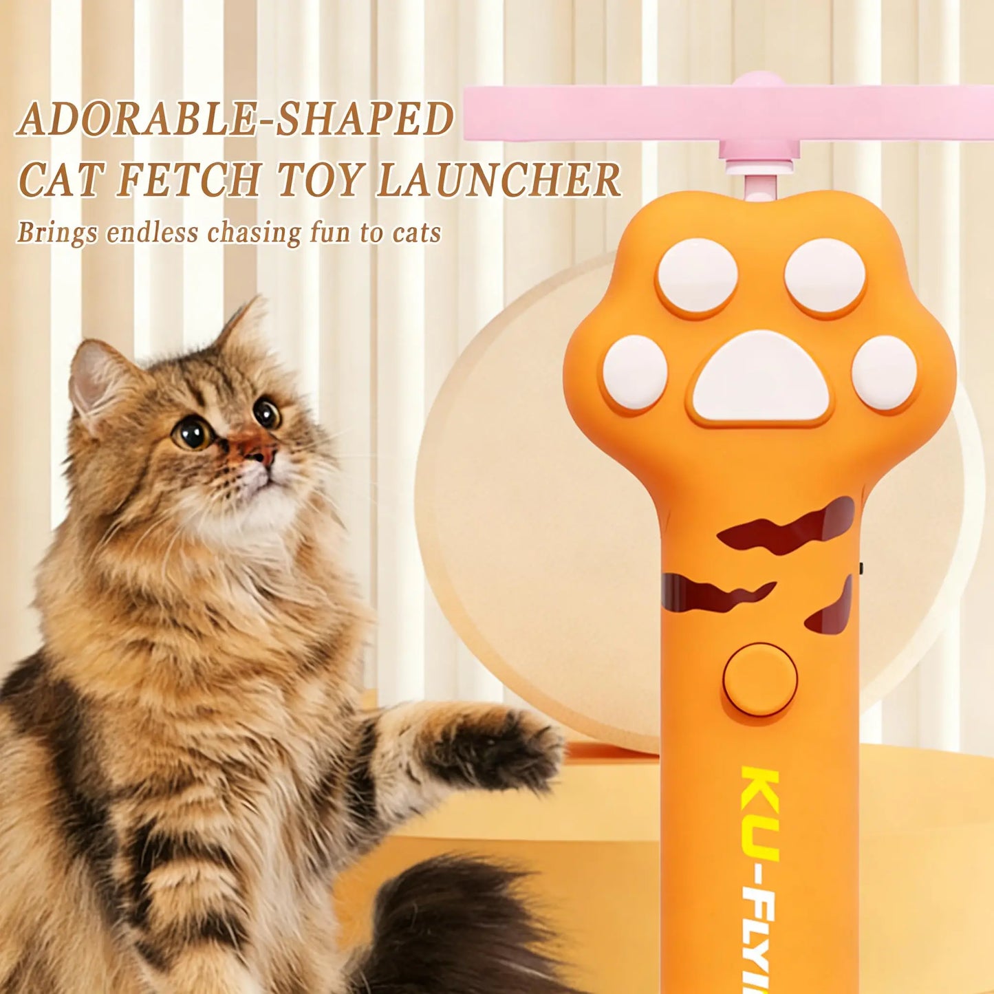 Rechargeable Cat Fetch Toy Launcher with 10 Flying Discs, Interactive Outdoor Indoor Pet Play for Kittens Dogs, Peaceful Pleasures Health and Wellness