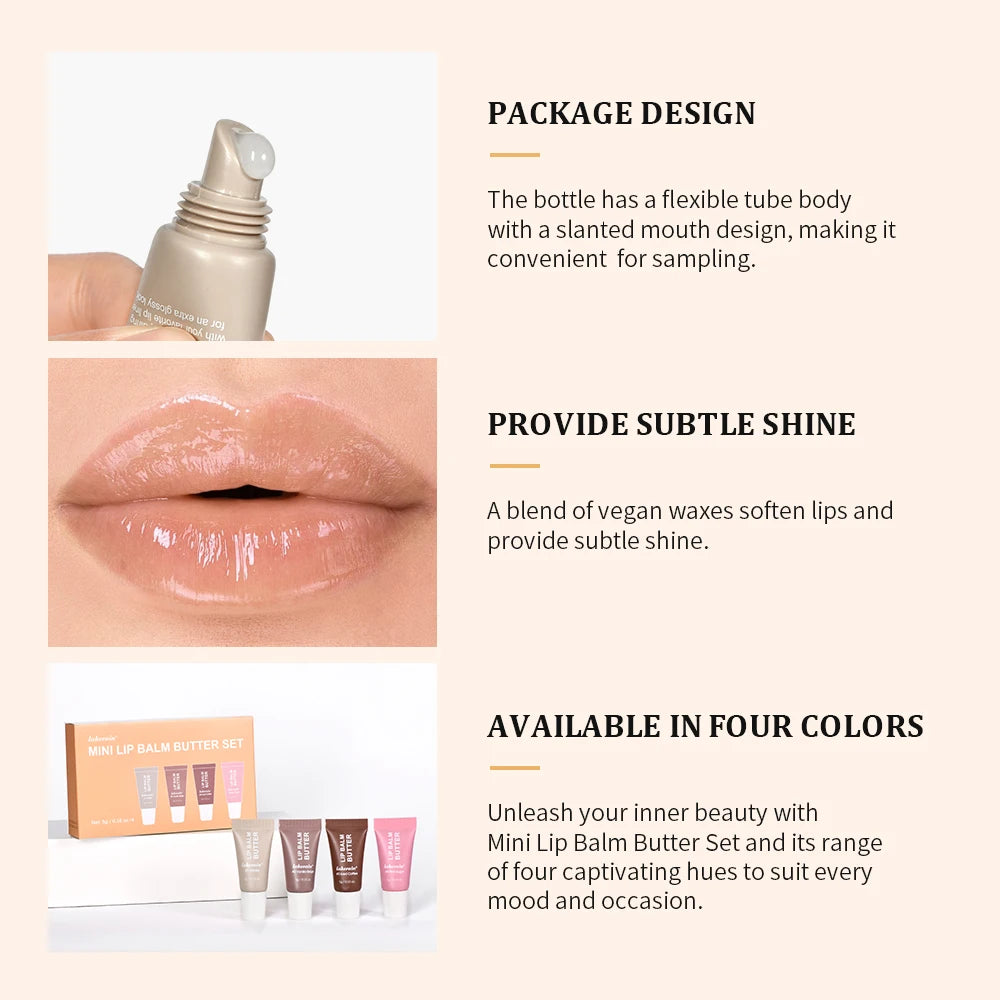 Summer Butter Mini Lip Balm Travel Kit Buttery Moisturizing Tinted Lip Balm Watery Multi-color Lipstick For All Skin Types Peaceful Pleasures Health and Wellness