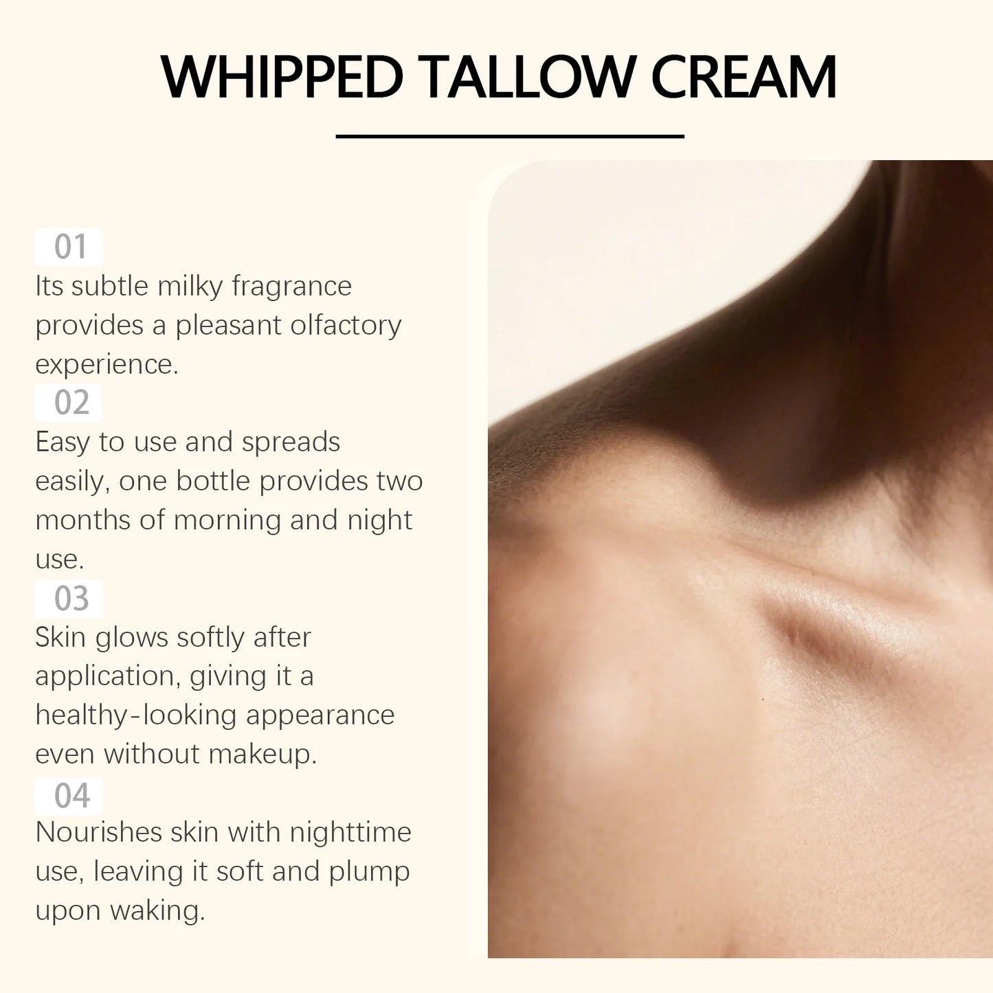 Whipped Beef Tallow Balm – Grass-Fed Face & Body Cream 50g