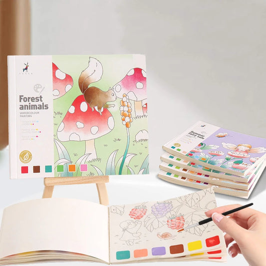 Watercolor Coloring Book Gouache Doodle Drawing Children's Comes Peaceful Pleasures Health and Wellness