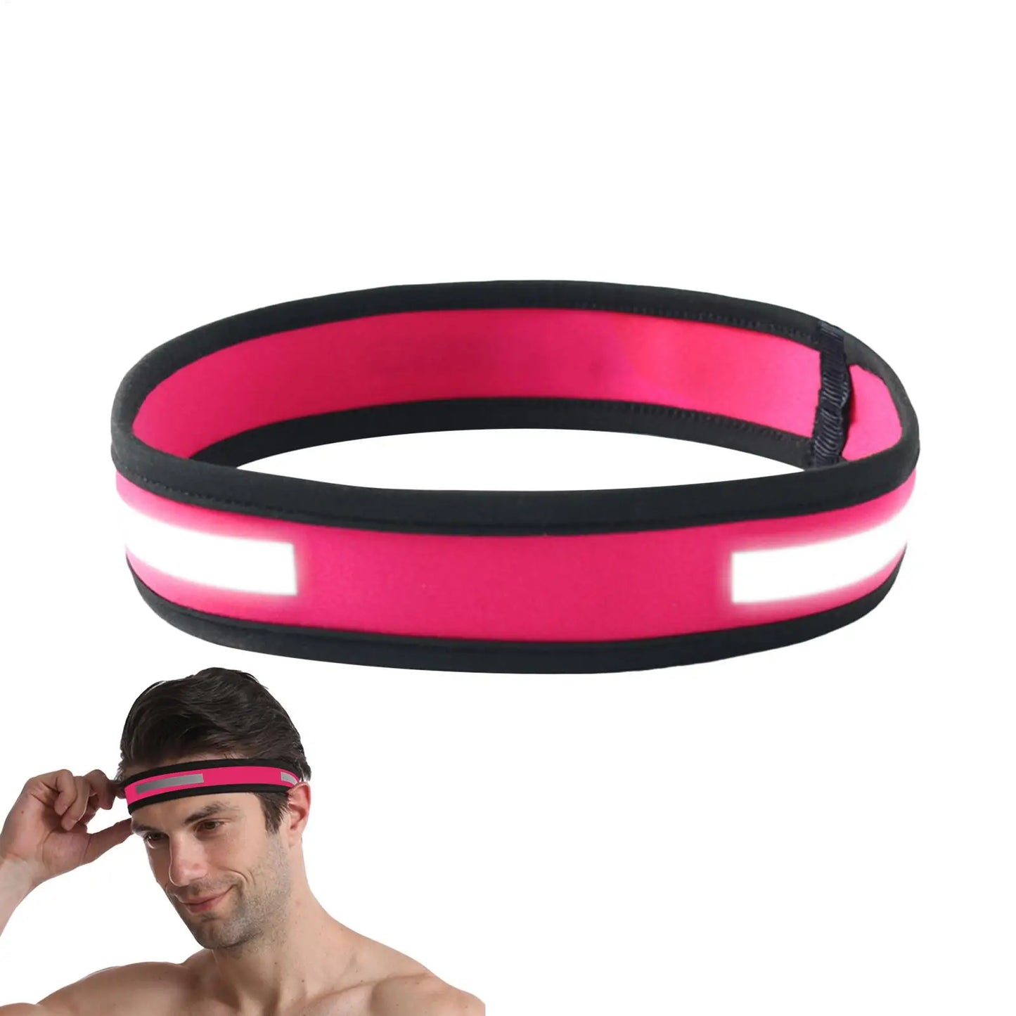 Reflective Sport Sweatband – Anti-Slip Elastic Headband