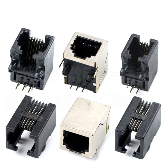 10PCS RJ11 Telephone Socket Curved Pin 95001 4P4C 6P6C 6P4C 8P8C Female Jack Pcb Connector Peaceful Pleasures Health and Wellness