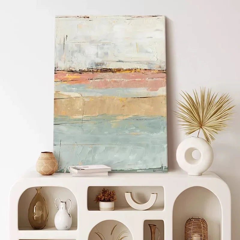 Modern Hand Painted Canvas Oil Painting Nordic Abstract Wall Art Home Decoration Mural Living Room Bedroom Porch Hanging Poster Peaceful Pleasures Health and Wellness
