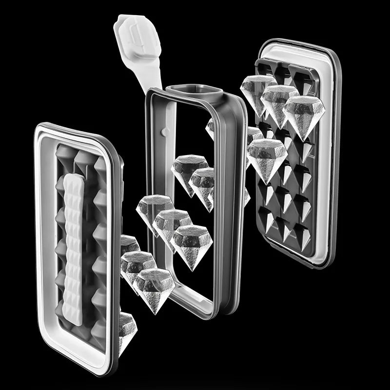 Ice Cube Maker Folding Ice Water Bottle made of Silicone Tray Mold for Portable Cooler Gem Shape Water Bottle Reusable Machine Peaceful Pleasures Health and Wellness
