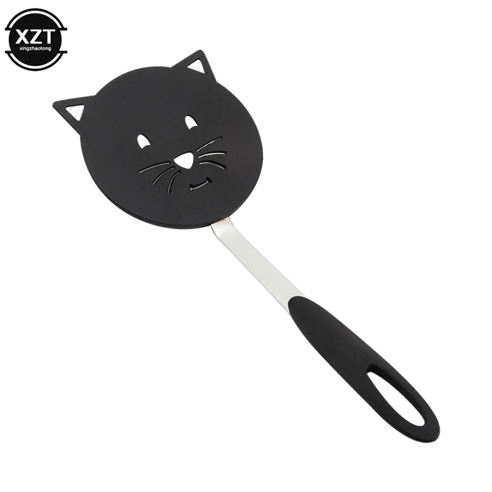 Nylon Spatula Cat Cartoon Cooking Spatula Household Non-stick Pan No Damage Spatula Kitchenware Creative Simple Omelette Shovel Peaceful Pleasures Health and Wellness black