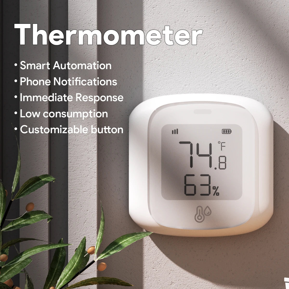 Tuya ZigBee / WIFI Temperature And Humidity Sensor LED Screen Smart Home Linkage Thermo-hygrome Google Home Alexa Voice Control Peaceful Pleasures Health and Wellness
