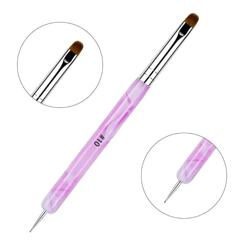 Dual-End Nail Art Brush & Dotting Pen Set – 4 Pcs Acrylic