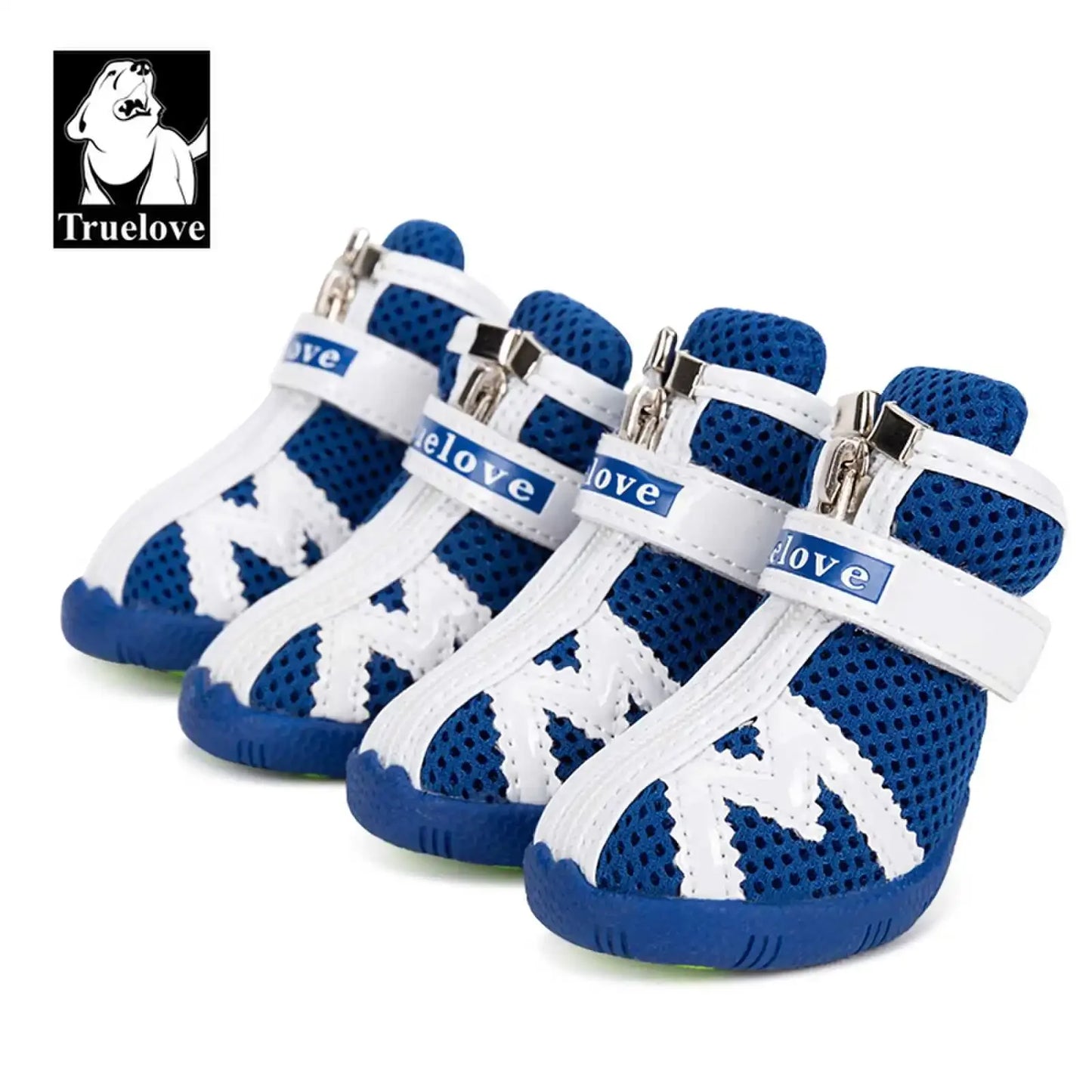 Truelove Mesh Fabric Dog Shoes Pet Dog Boots Waterproof Reflective Rugged Anti-Slip Sole Skid-Proof Outdoor for Small Dog S5911 Peaceful Pleasures Health and Wellness