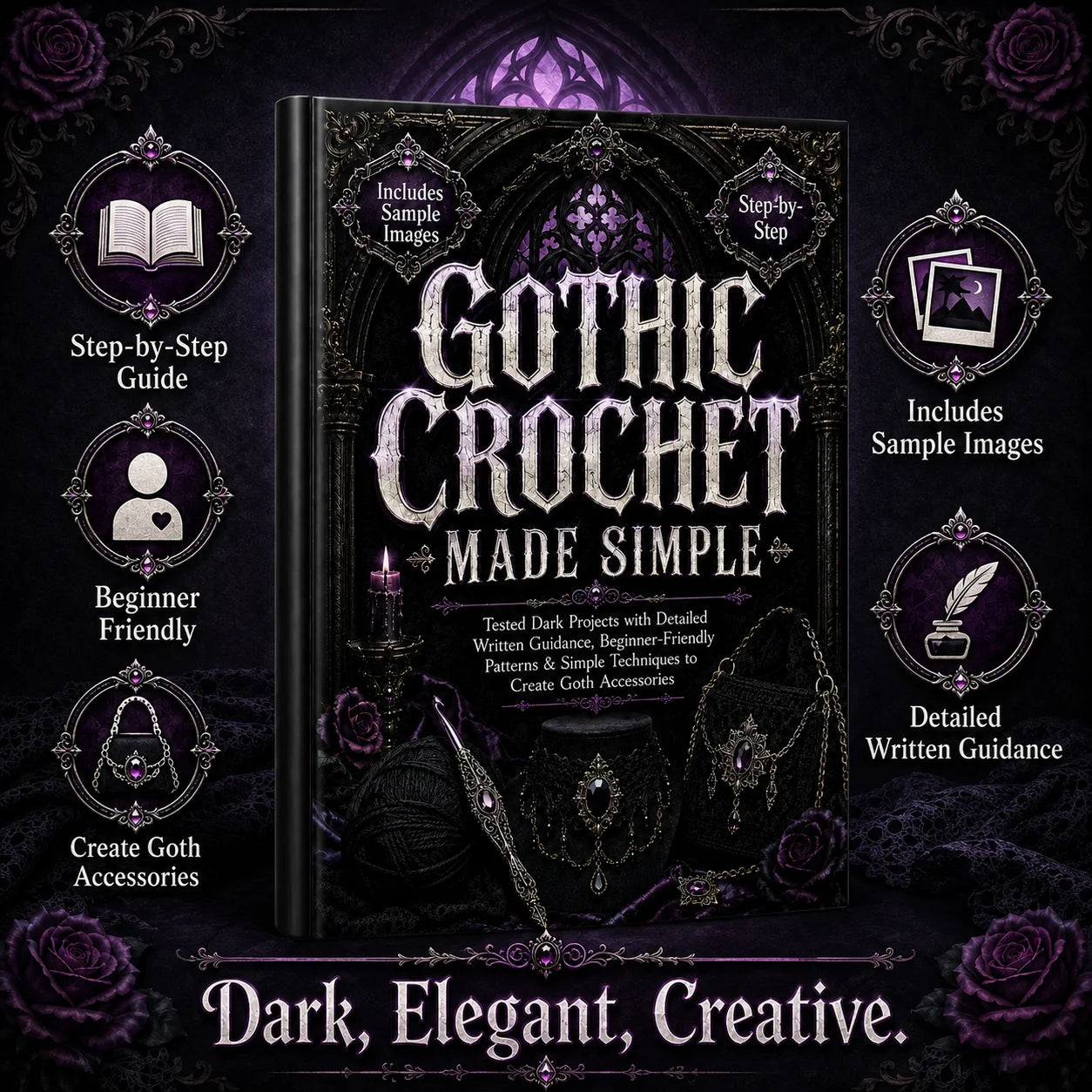 Gothic Crochet Made Simple A5 Guide Dark Accessories Pattern Book