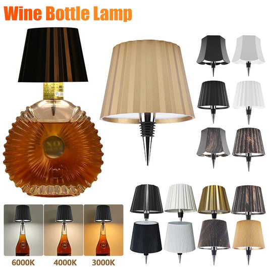 Wireless LED Desk Lamp Creative Wine Bottle Lamp Detachable Portable Charging Touch Atmosphere Decorative Lamp for Bedside Hote Peaceful Pleasures Health and Wellness