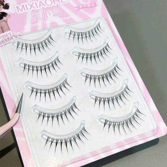 Korean Natural False Eyelashes 8-11mm K-Pop Strip Lashes 5 Pairs False Strip Lashes Peaceful Pleasures Health and Wellness
