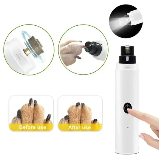 USB Rechargeable Electric Dog & Cat Nail Grinder | Quiet Trimmer Pet Nail Grinder Peaceful Pleasures Health and Wellness
