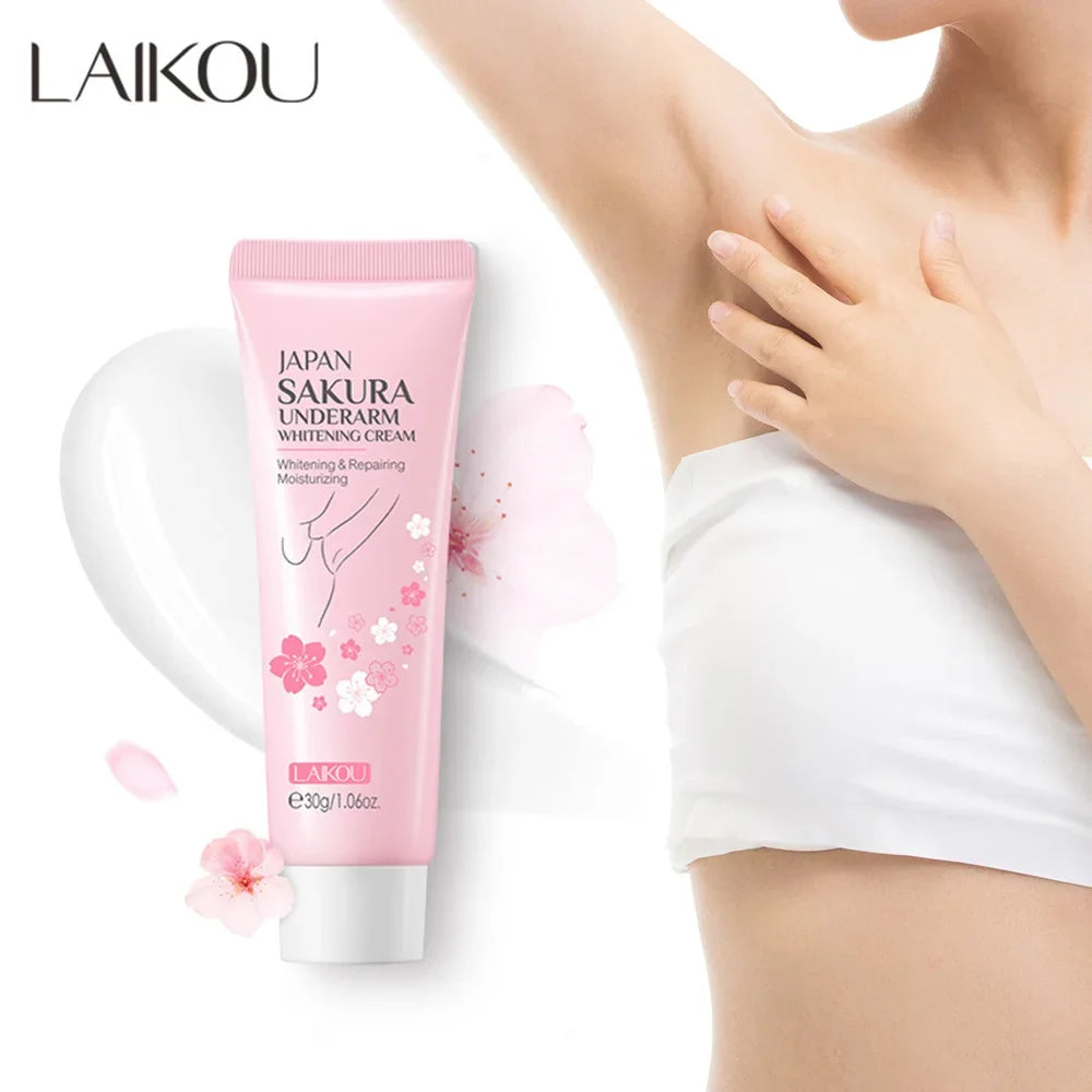 Laikou Sakura Underarm Cream Knee Buttocks Dark Skin Improve Melanin Pigmentation Korean Skin Care Product 30g Peaceful Pleasures Health and Wellness