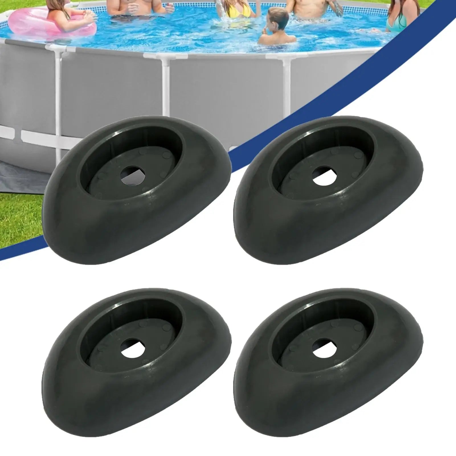4-Pack Pool Stand Base Plastic Feet for Above-Ground Pool Frames Pool Leg End Caps Peaceful Pleasures Health and Wellness