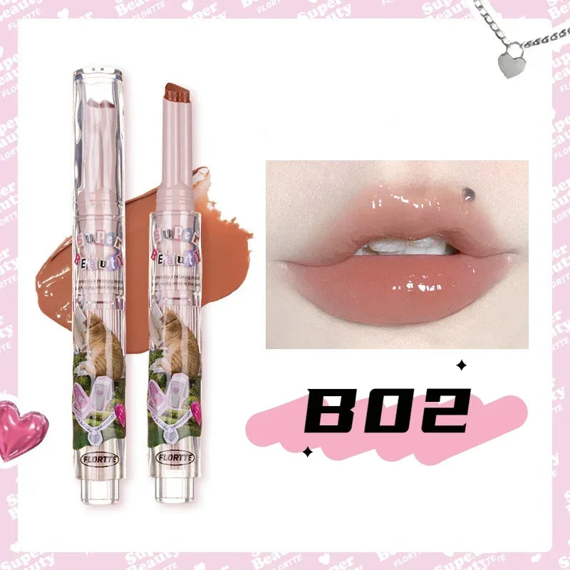 FLORTTE Mirror Glass Lip Gloss | Heart Shape Moisturizing Tint