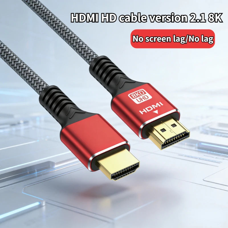 HDMI-compatible Cable 8K60HZ 48Gbps HDTV2.1V 4K 120HZ 3D TV Computer Monitor Projector PS Game Console Audio And Video PC Laptop Peaceful Pleasures Health and Wellness