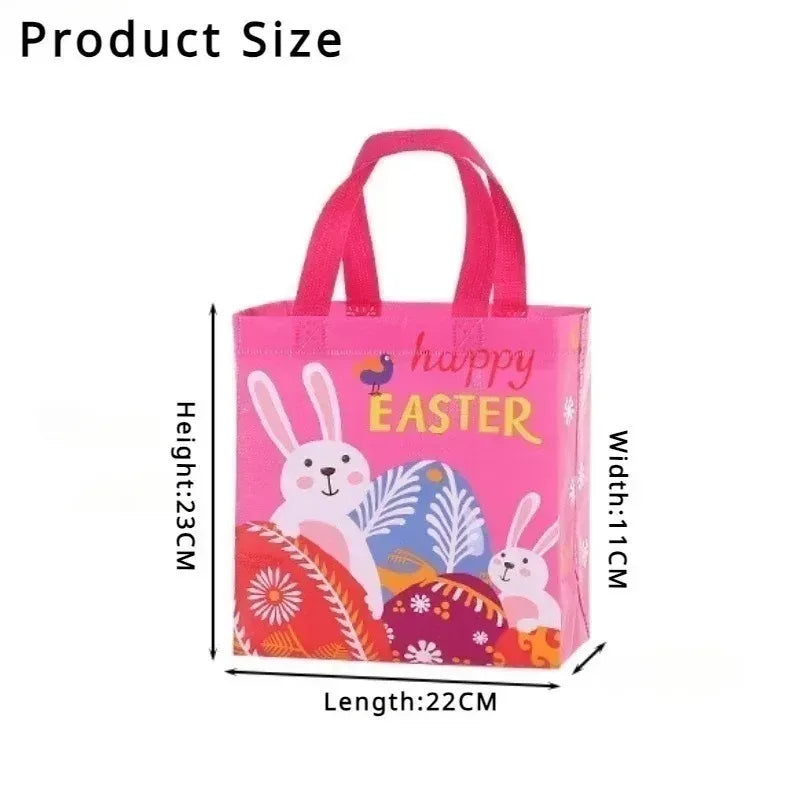 Easter Bunny Gift Bags with Handles – 50pc Non-Woven Bags