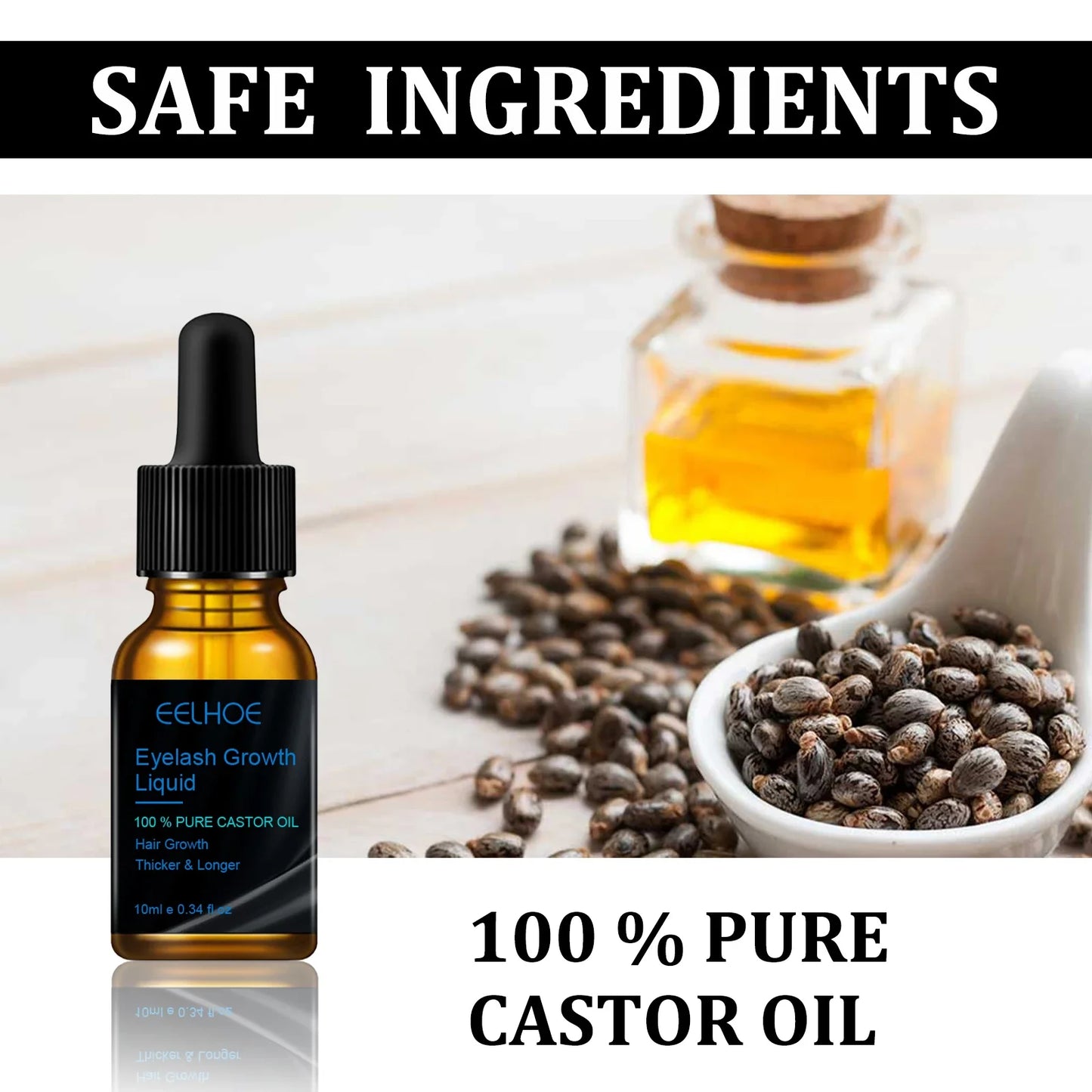 Castor Oil Eyebrow & Eyelash Growth Serum 10ml
