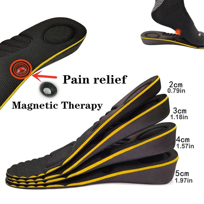 Invisible Height Increase Insoles 2-5cm EVA Magnet Shoe Lift Kit Orthopedic Cushion Pad for Breathable Massage Taller Inserts Peaceful Pleasures Health and Wellness