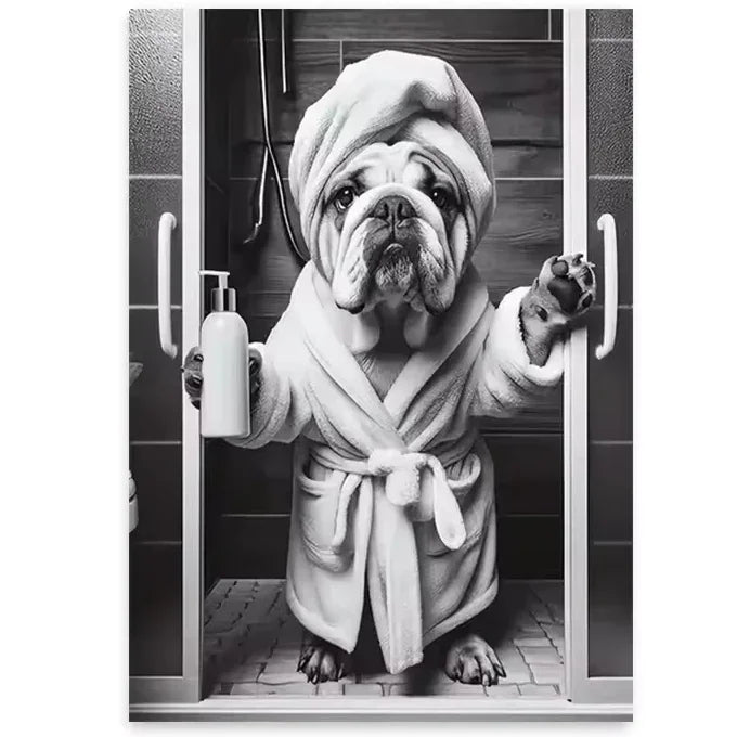 Funny Otter Toilet Paper Canvas Wall Art | Bathroom Poster