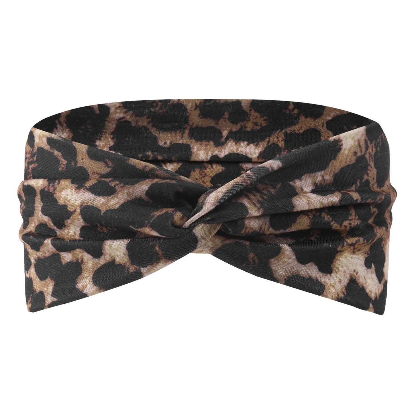 Women's Sports Headband Elastic Non-Slip Wide Sweat-Absorbing for Yoga Running Peaceful Pleasures Health and Wellness Leopard print 4