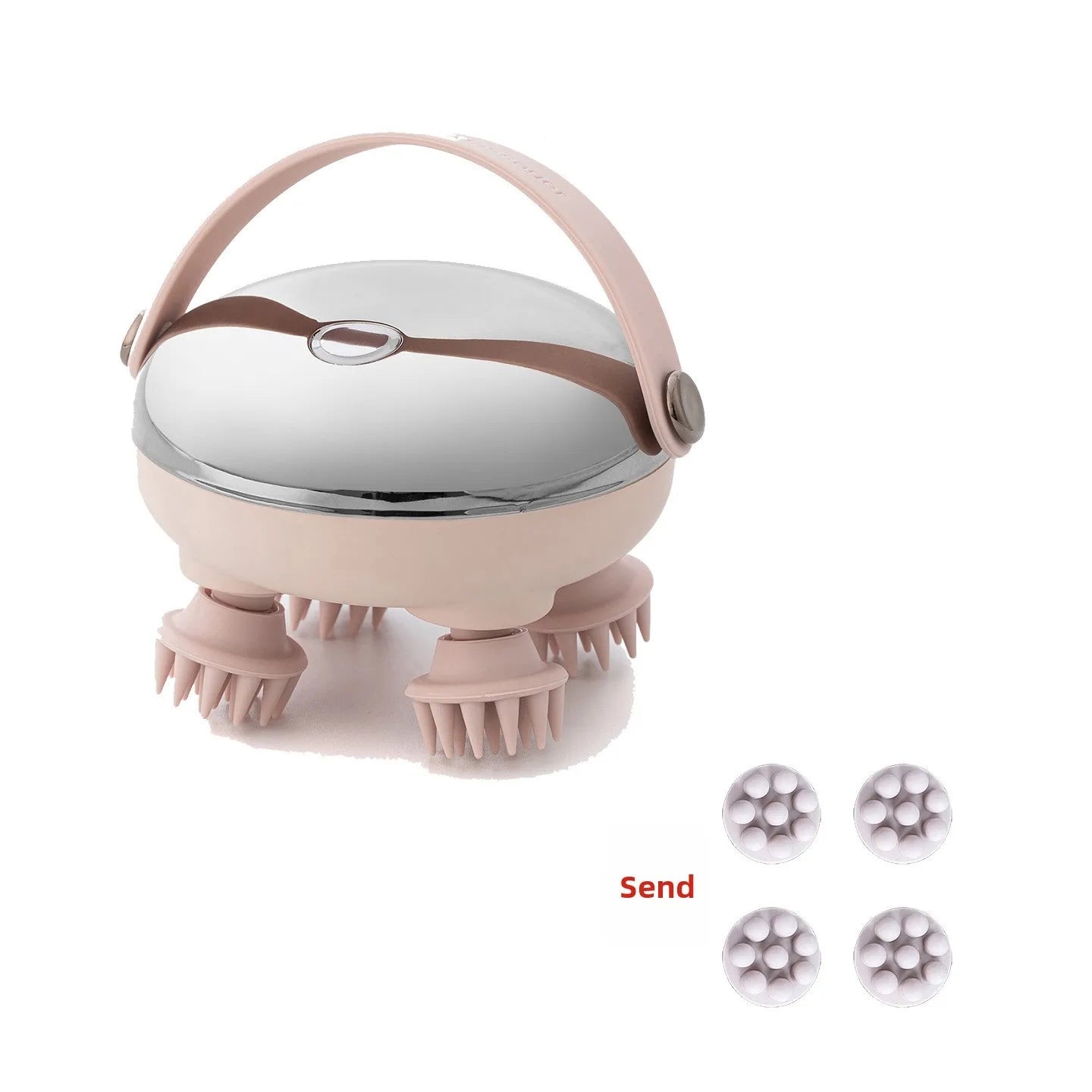 Head Spa Equipment Rechargeable Head Massager Waterproof Handheld Hair Scalp MassagerInstrument Scalp Stress Relax Body Massage Peaceful Pleasures Health and Wellness Silver