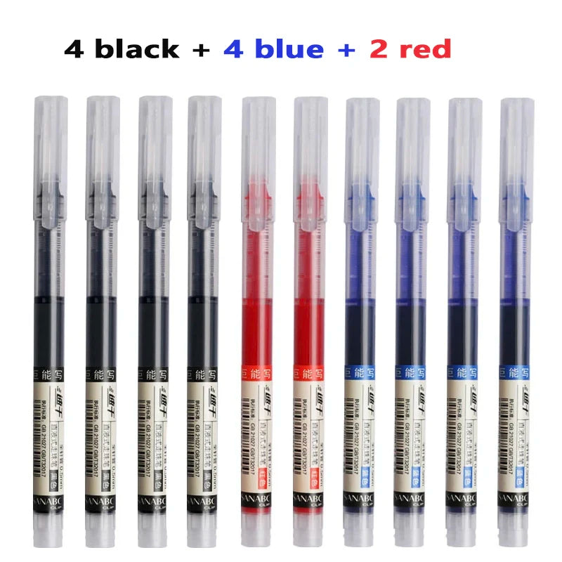 3-24Pcs Straight Liquid Gel Pen Quick-drying, Large-capacity 0.5mm Black Blue Ink for Writing School Office Stationery Supplies Peaceful Pleasures Health and Wellness