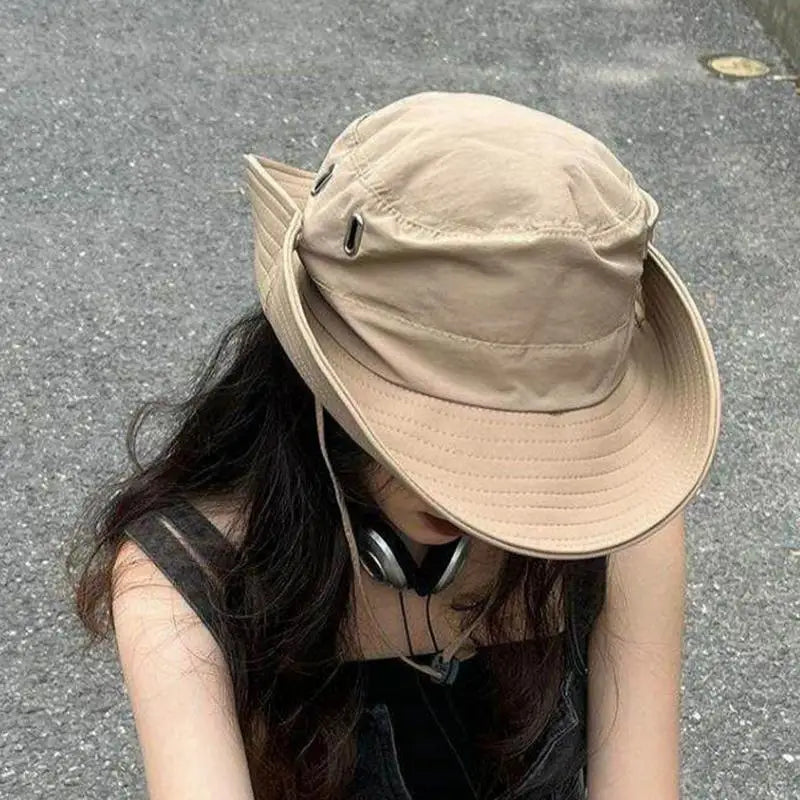 Quick-Dry Wide Brim Bucket Hat – Unisex Outdoor Sun Hat
