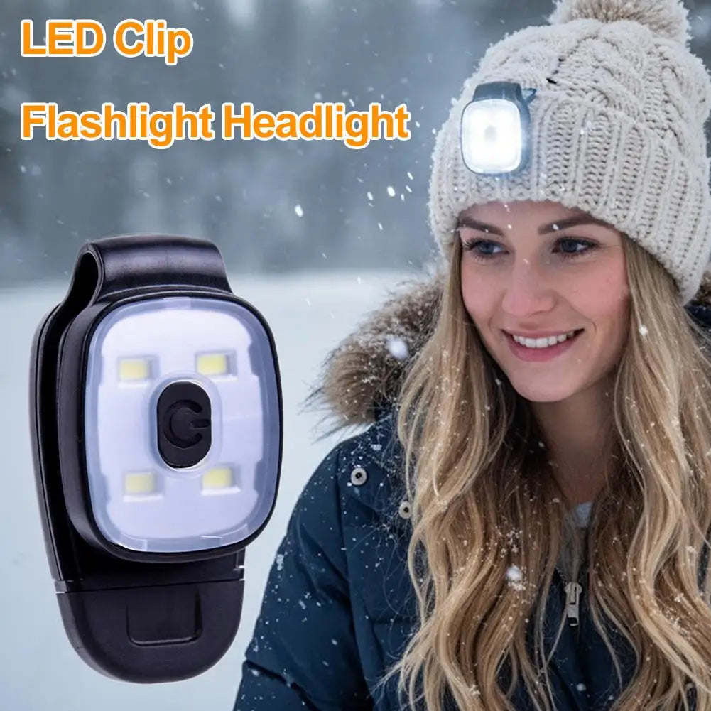 USB Rechargeable Clip-On LED Headlamp – 200 Lumens, 6 Modes