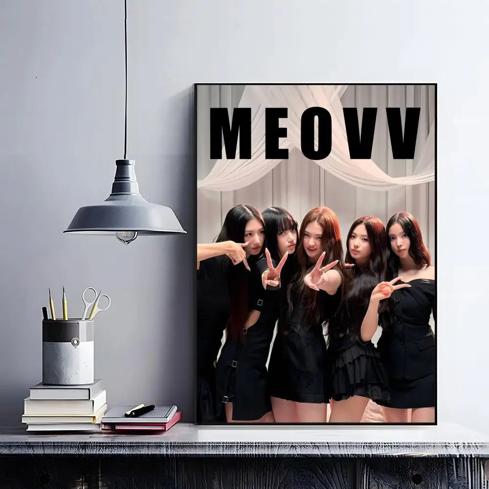 Kpop M-meovv HD Waterproof Self-Adhesive Wall Art Poster Wall Art Poster Peaceful Pleasures Health and Wellness Black6 50X70cmNoframe