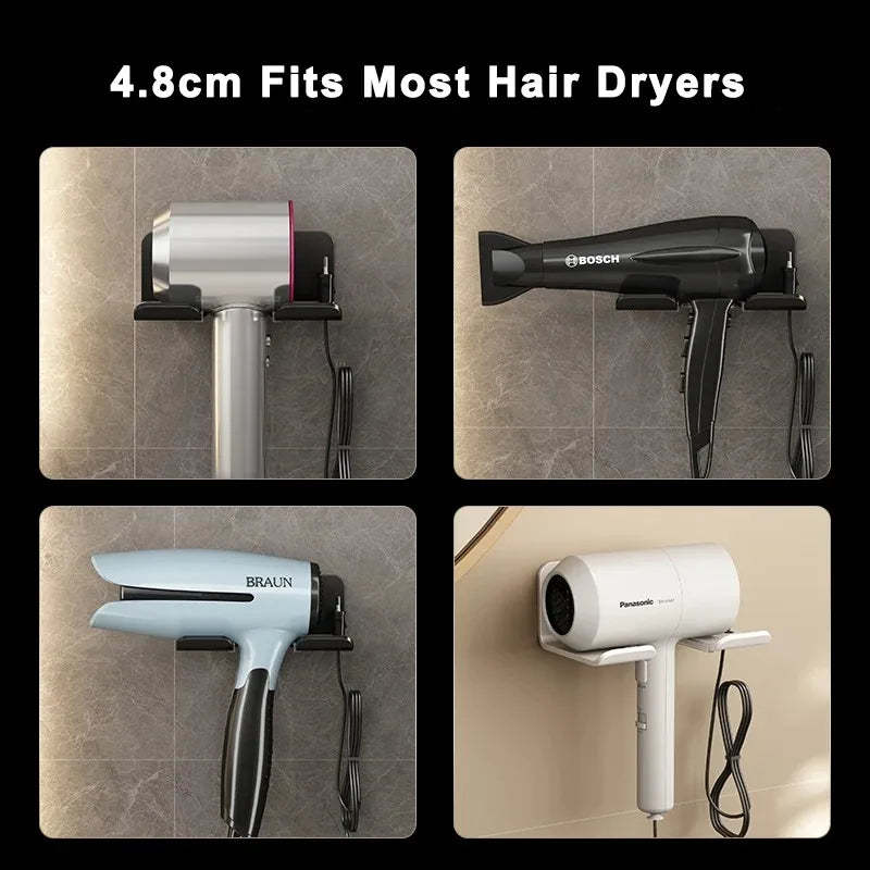 Wall Mounted Hair Dryer Holder | No-Drill Bathroom Organizer