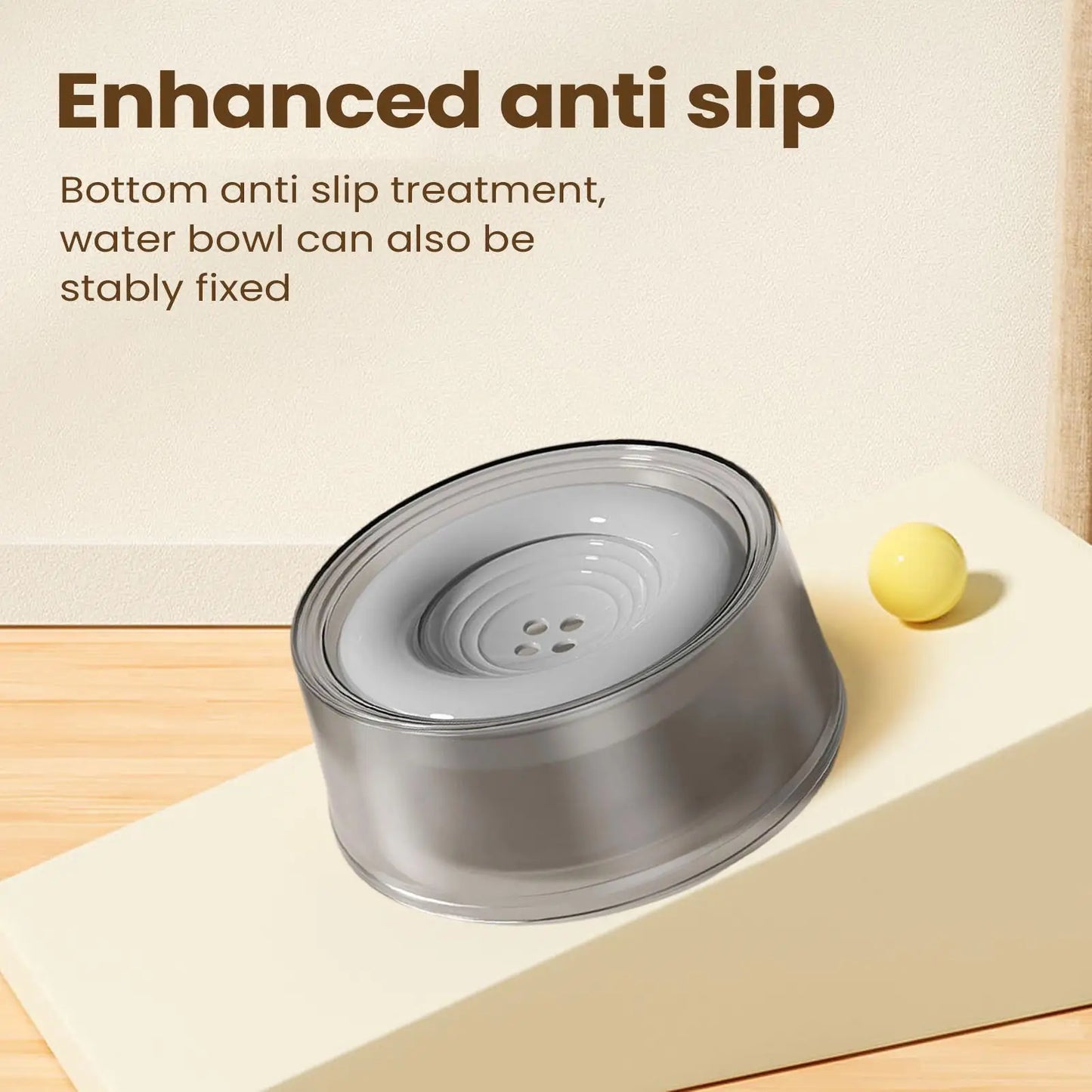 Spill-Proof Dog Water Bowl 1200ml | Anti-Splash Floating Disk