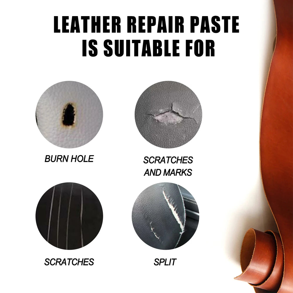 60ml Leather Filling Paste Natural Leather Filler Repair Compound Leather Restoration Cream Car Leather Conditioner Cleaner Peaceful Pleasures Health and Wellness